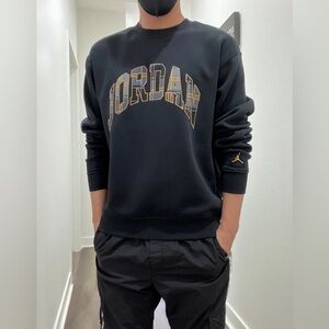 Jordan Black and Gold Crewneck Sweater